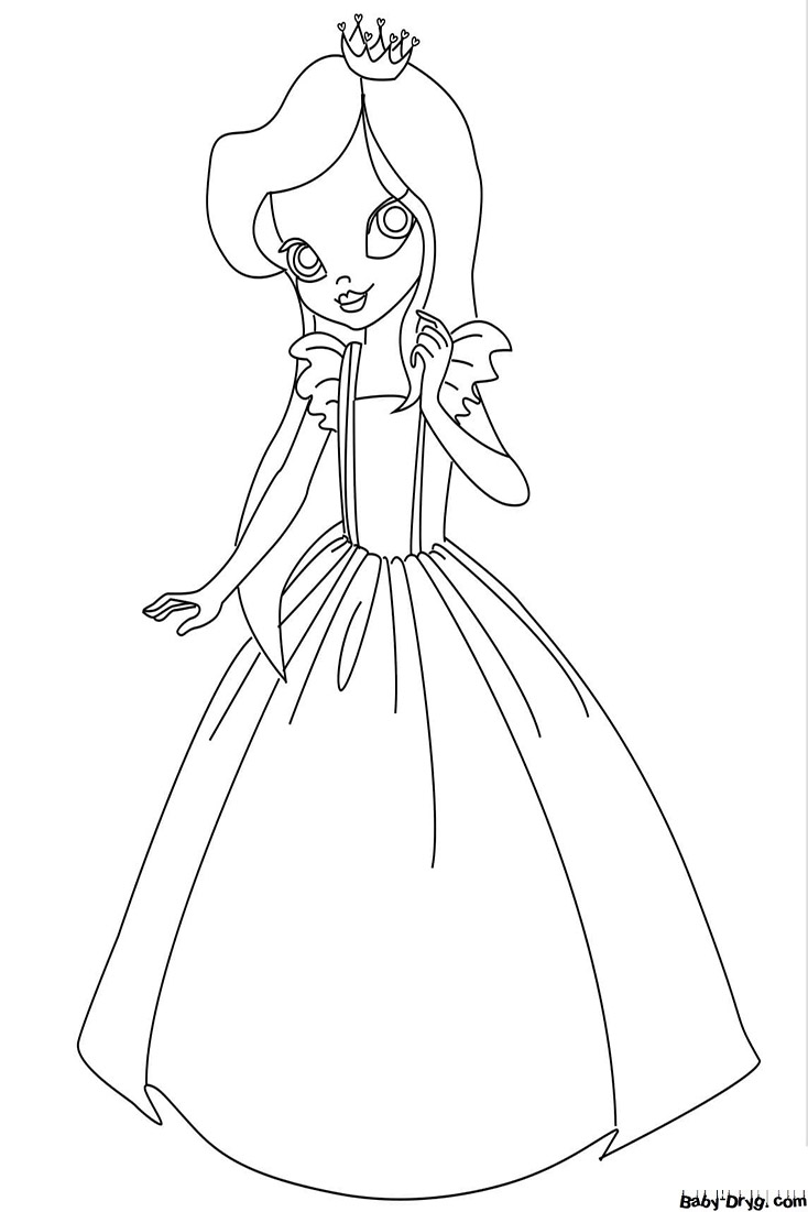 Princess coloring page for children 5 years old | Coloring Princess