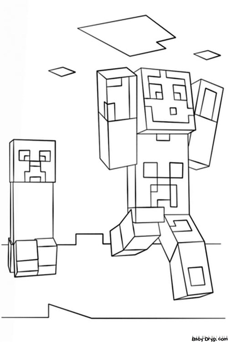 Printable picture of Minecraft | Coloring Minecraft printout