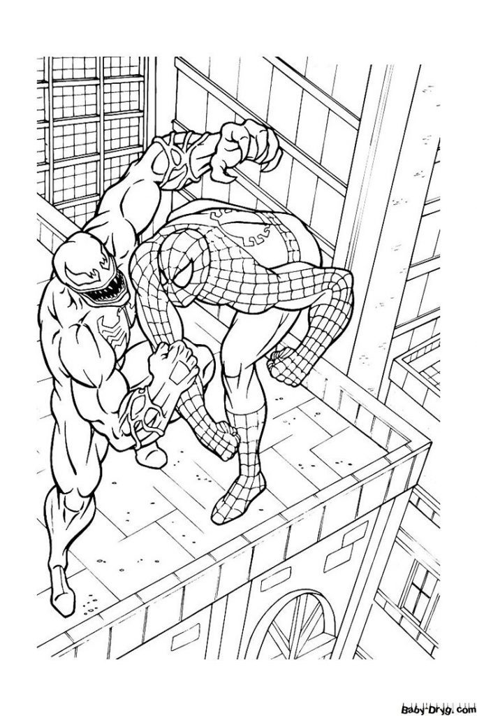 Spider-Man and Venom coloring page | Coloring Spider-Man