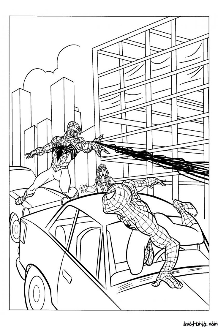 Spider-Man coloring page in good quality | Coloring Spider-Man