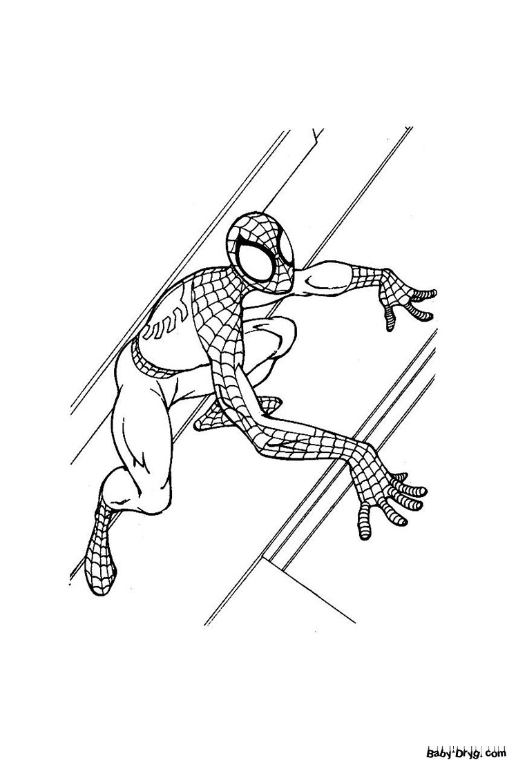 Spider-Man Coloring Page Printout Format A4 | Coloring Spider-Man
