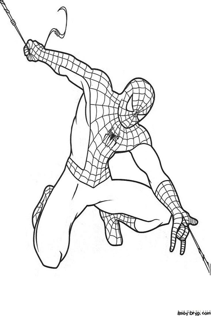 Spider-Man drawing in pencil | Coloring Spider-Man printout