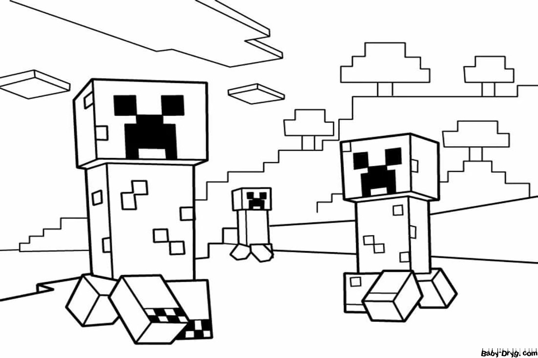 The new Minecraft picture | Coloring Minecraft printout