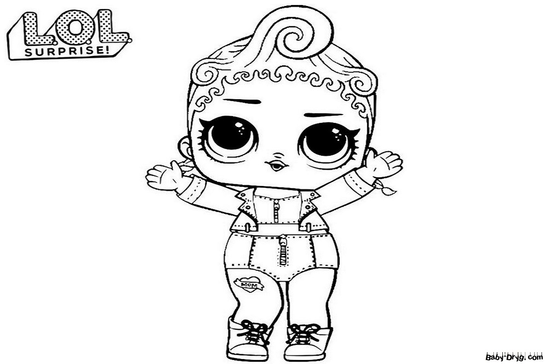 Coloring page Baby dressed as Rock | Coloring LOL dolls