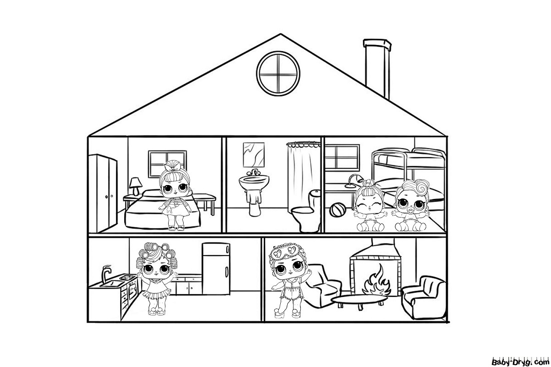 Coloring page Baby LOL House | Coloring LOL dolls printout
