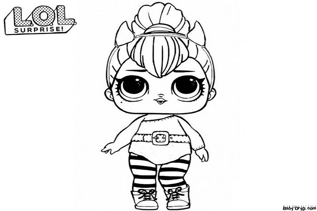 Coloring page Baby with devil's horns | Coloring LOL dolls