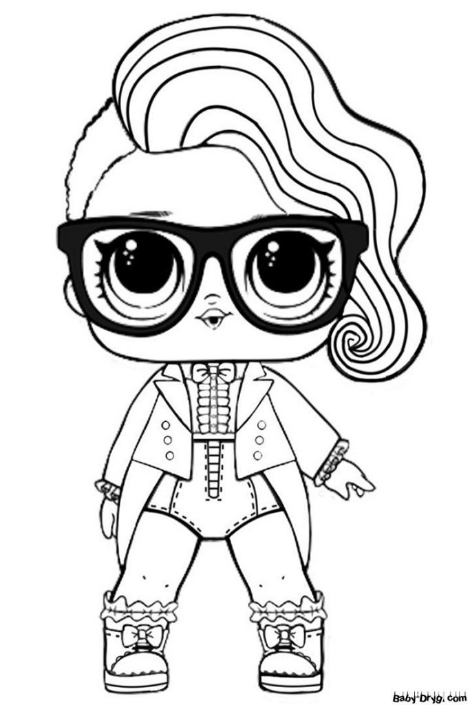 Coloring page Black Tie | Coloring LOL dolls printout