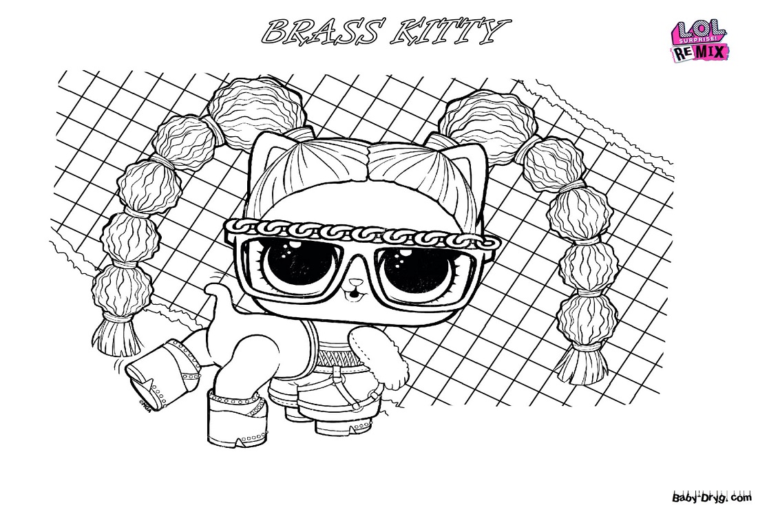 Coloring page Brass Kitty | Coloring LOL dolls printout