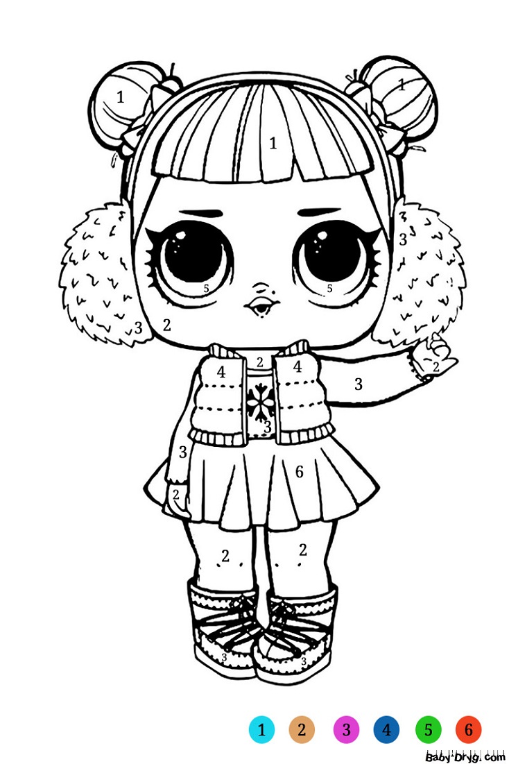 Coloring page Carefully choose the right color for each part of the doll! | Coloring LOL dolls