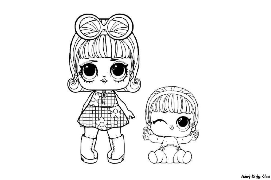 Coloring page Confetti Pop sisters are going for a walk | Coloring LOL dolls