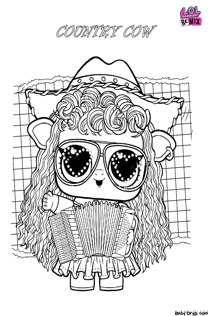 Coloring page Country Cow | Coloring LOL dolls printout