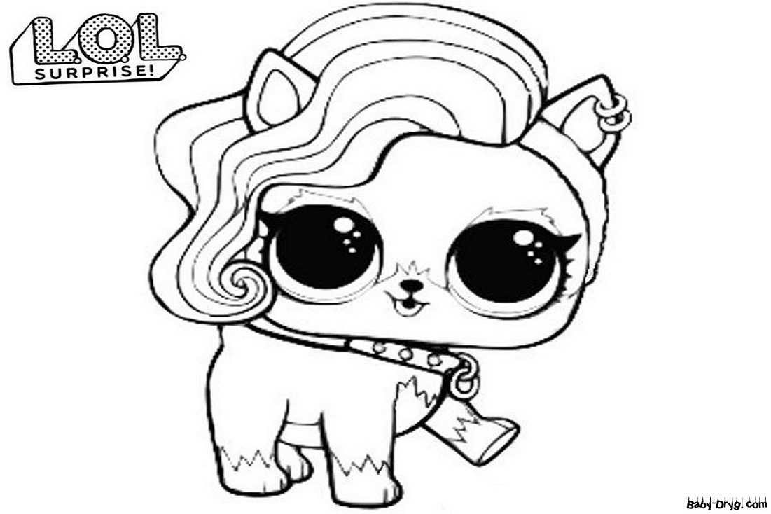 Coloring page Doggy in the style of LOL dolls | Coloring LOL dolls