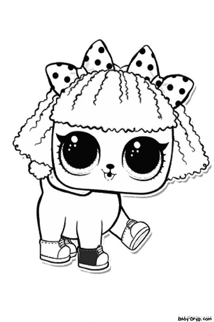Coloring page Doggy Pupsta | Coloring LOL dolls printout