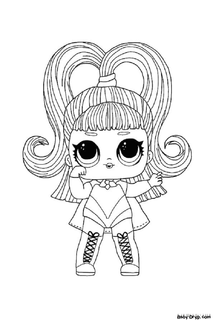 Coloring page Doll with long hair | Coloring LOL dolls
