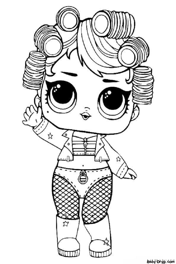 Coloring page Dolly made herself curlers | Coloring LOL dolls