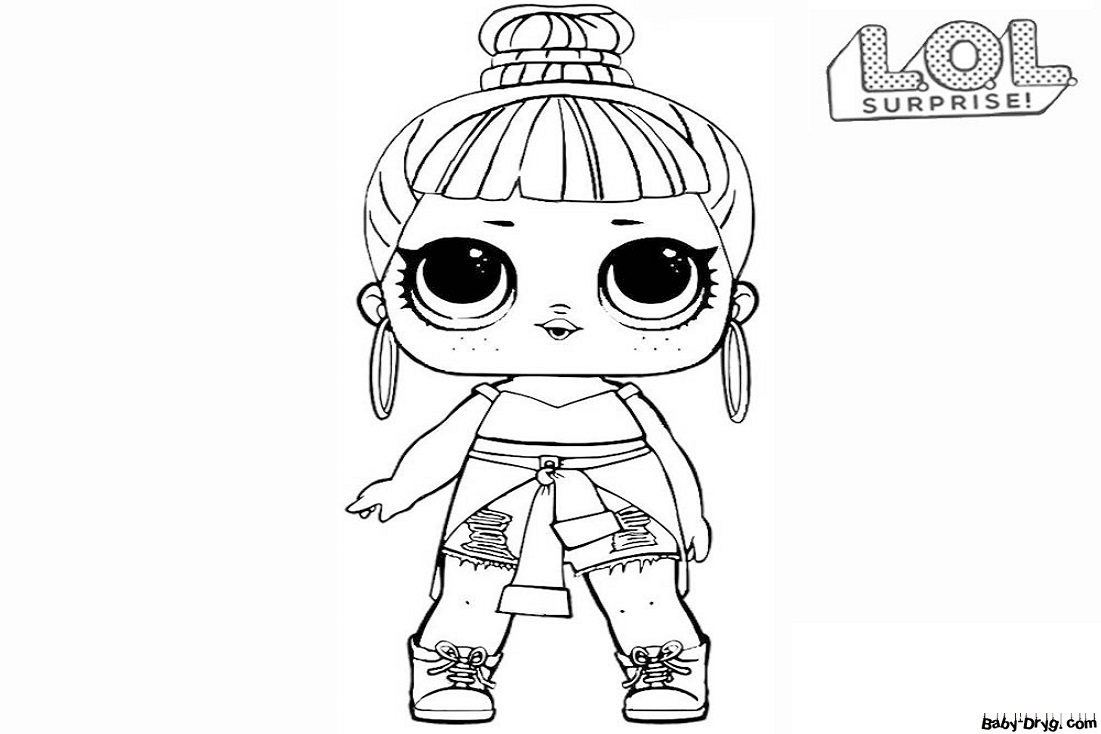 Coloring page Fashionable club girl | Coloring LOL dolls