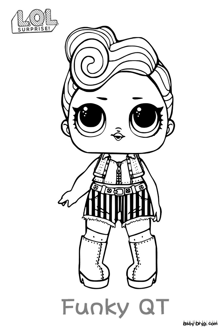 Coloring page Funky doll | Coloring LOL dolls printout