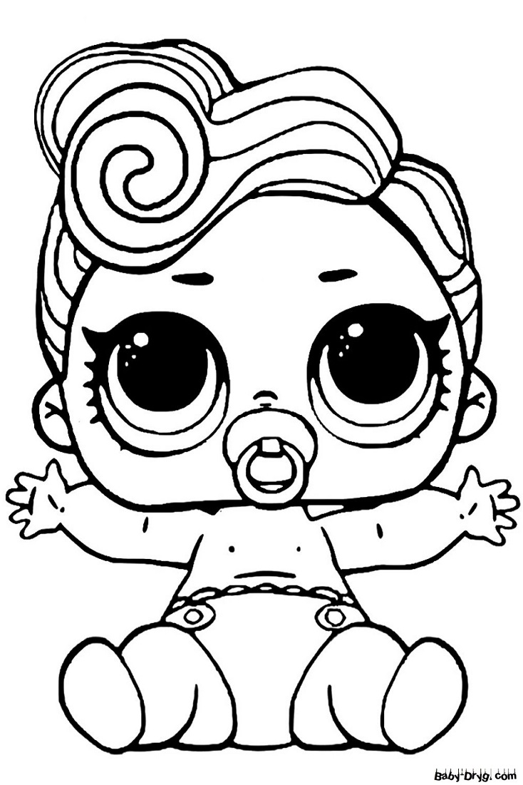Coloring page Funky Queen - Little Sister | Coloring LOL dolls