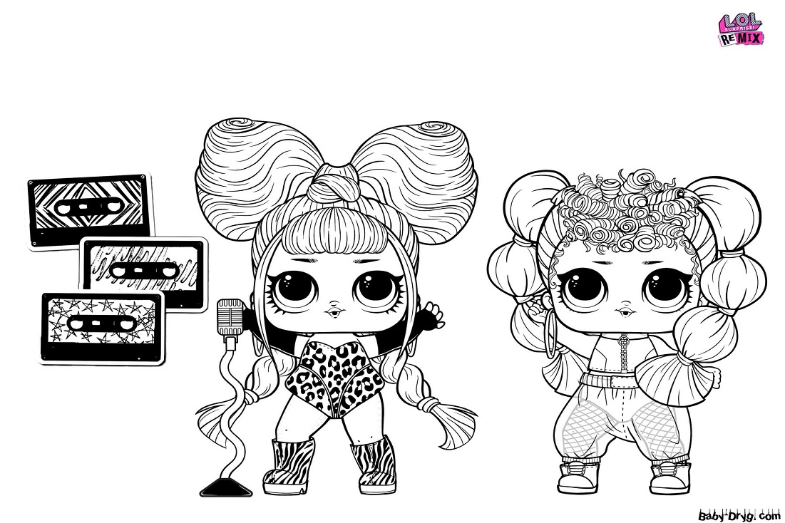 Coloring page Girls love to sing and dance | Coloring LOL dolls