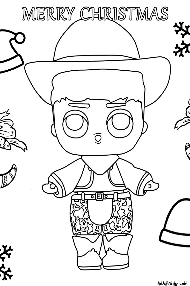 Coloring page Greetings with a boy LOL | Coloring LOL dolls