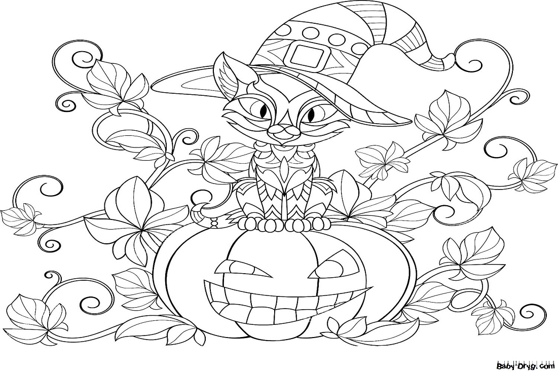 Coloring page Halloween-themed anti-stress | Coloring Halloween
