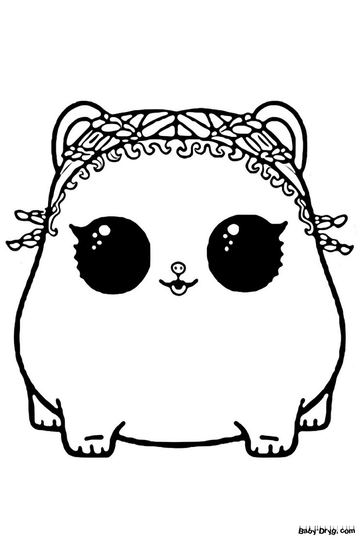Coloring page Hamster Coco | Coloring LOL dolls printout