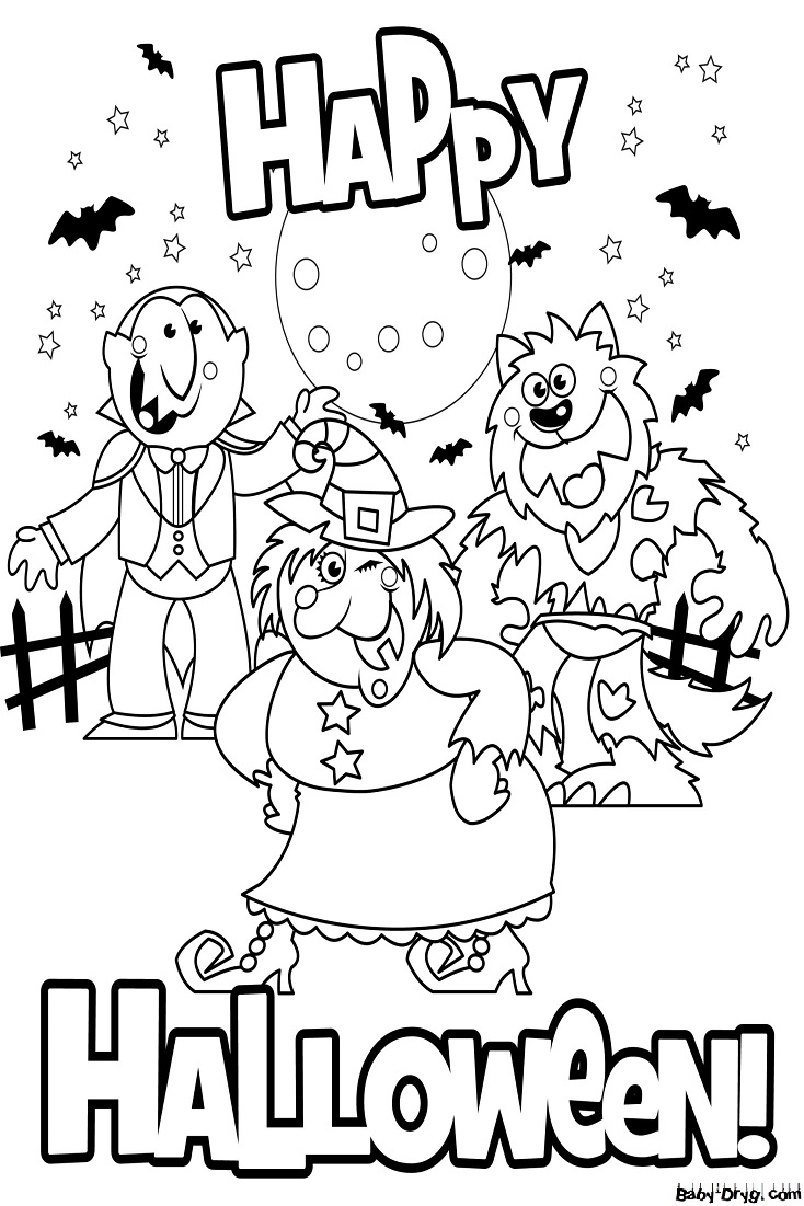 Coloring page Happy Halloween! | Coloring Halloween printout