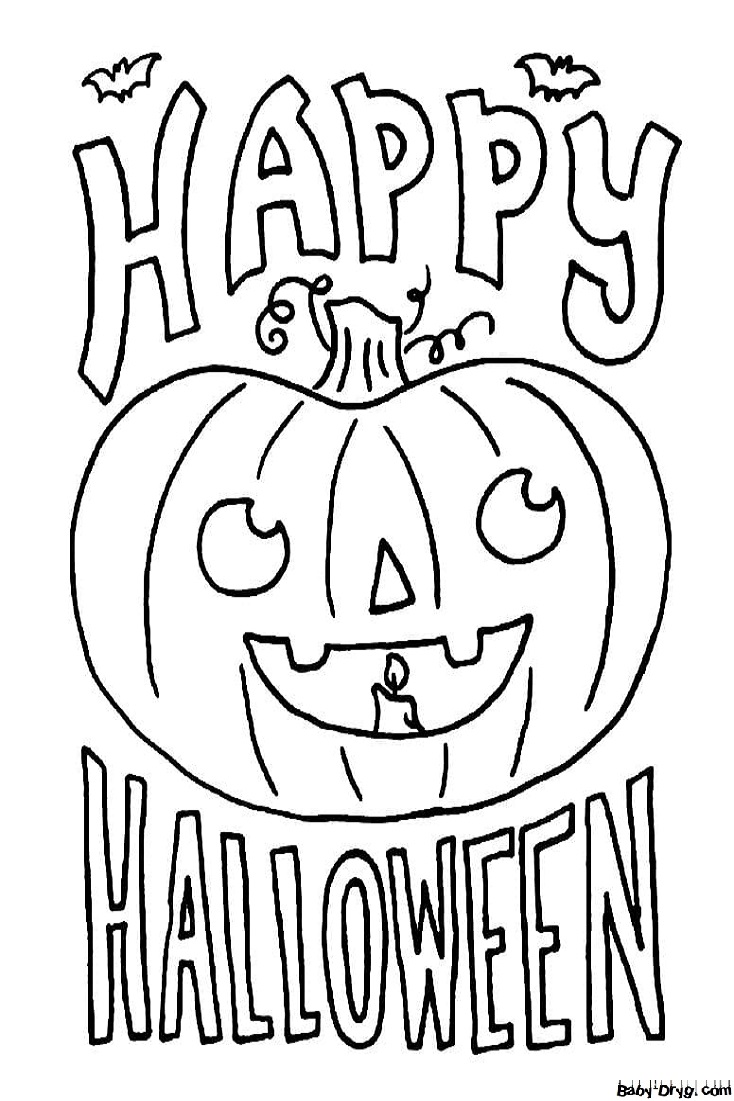 Coloring page Happy Halloween | Coloring Halloween printout