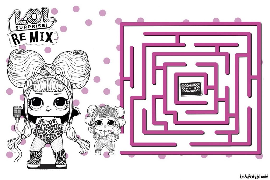 Coloring page Help sisters get to the tape | Coloring LOL dolls