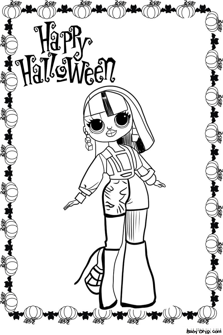 Coloring page Lady Diva | Coloring Halloween printout
