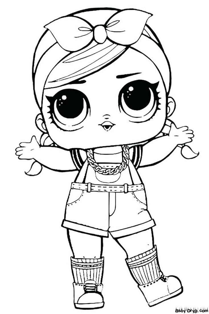 Coloring page Lady Shorty | Coloring LOL dolls printout