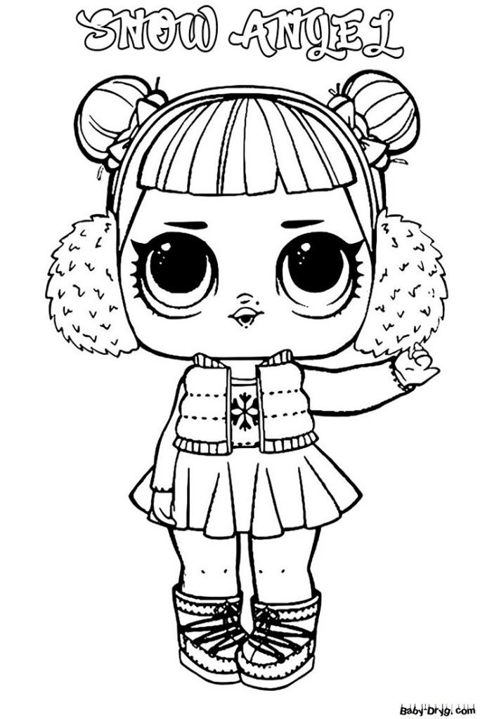 Coloring page Little Lol's winter outfit | Coloring LOL dolls
