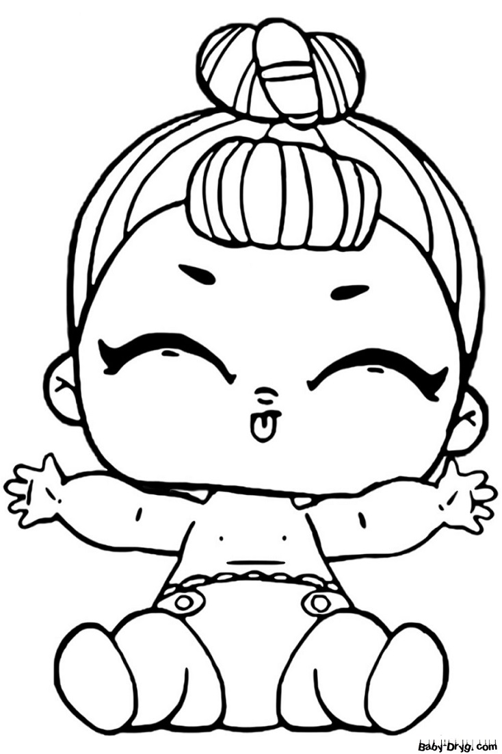 Coloring page Little Sister of the Sugar Queen | Coloring LOL dolls