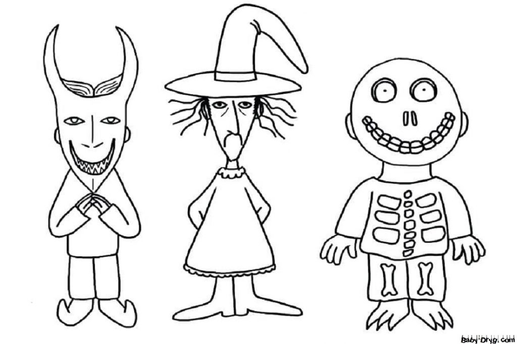 Coloring page Locke, Shock and Barrel | Coloring Halloween