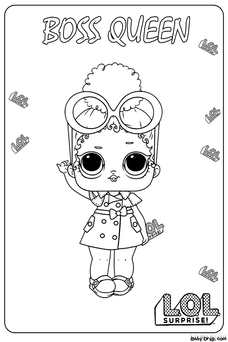 Coloring page LOL Boss Queen | Coloring LOL dolls printout
