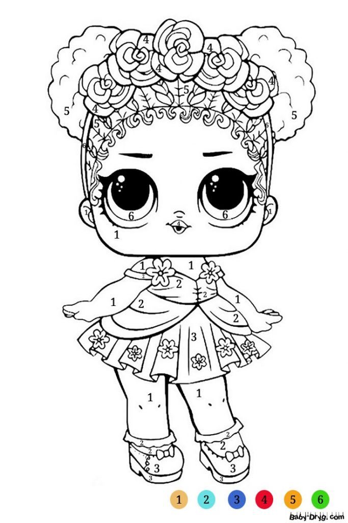 Coloring page LOL by numbers and colors | Coloring LOL dolls
