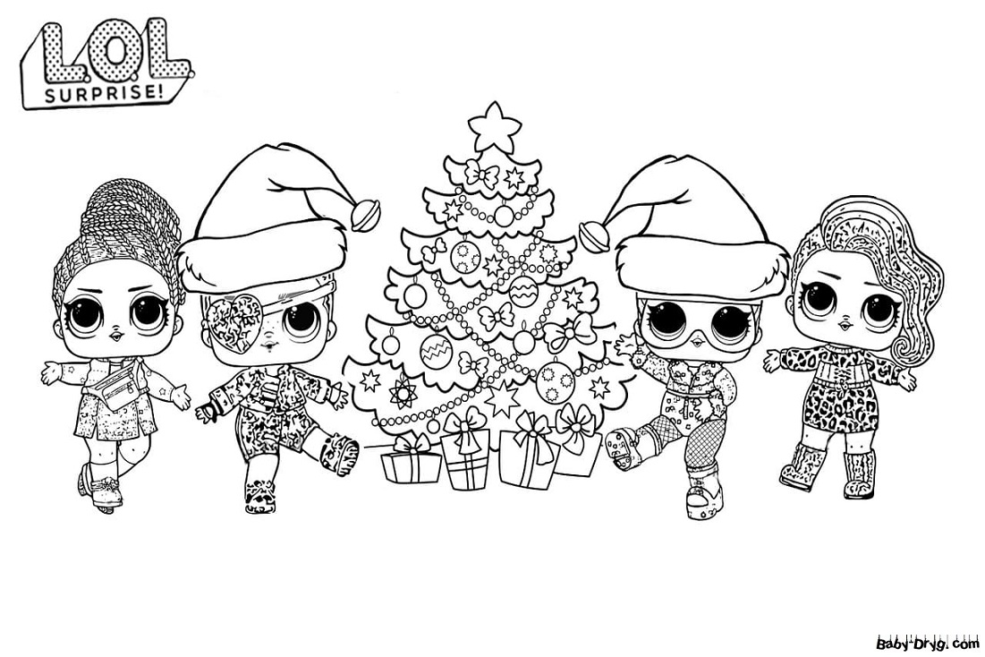 Coloring page LOL New Year's Eve | Coloring LOL dolls