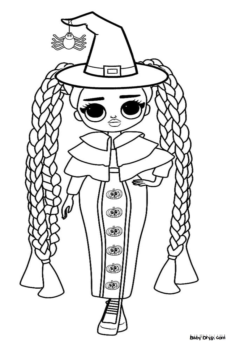 Coloring page LOL OMG Dolls are going to a Halloween party | Coloring Halloween