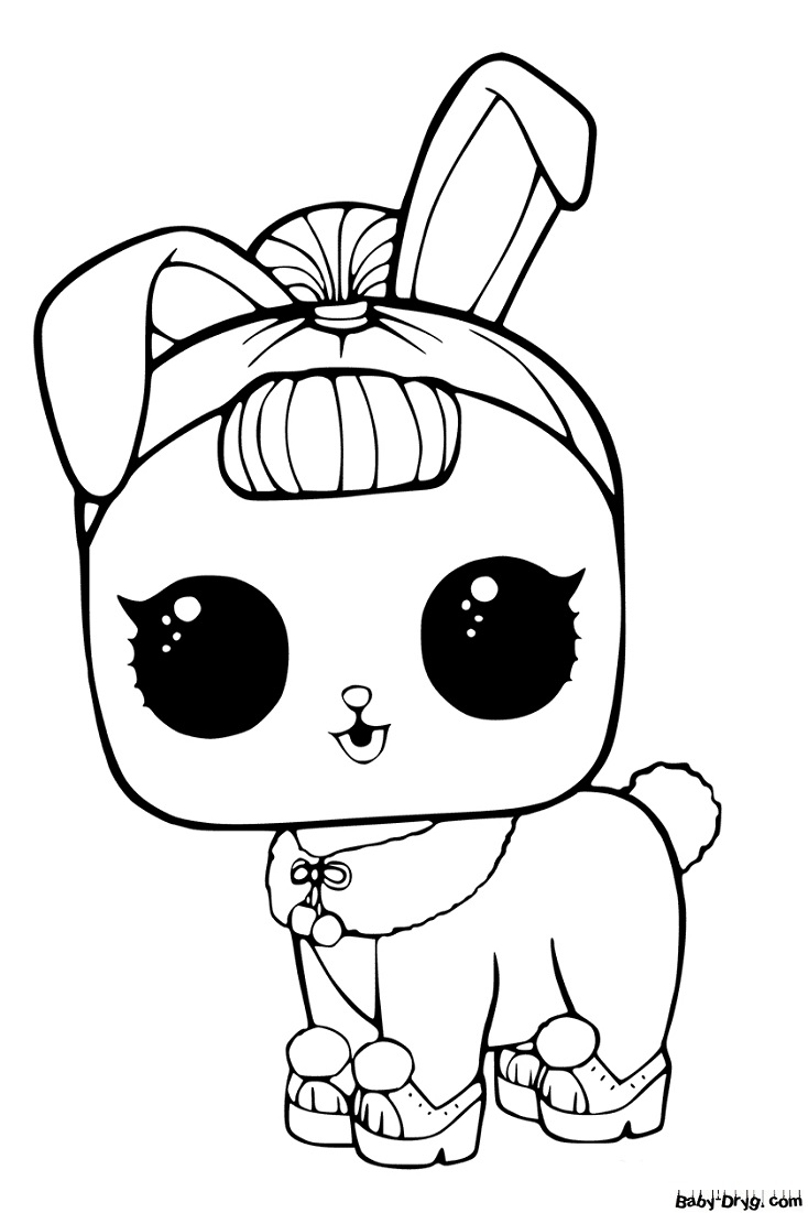 Coloring page LOL Pets Bunny Crystal | Coloring LOL dolls