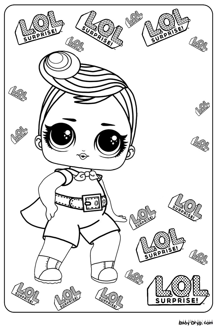 Coloring page LOL superheroine | Coloring LOL dolls printout