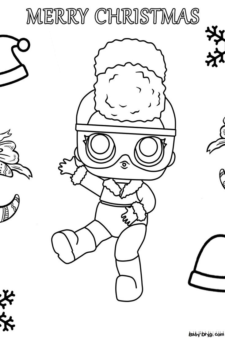Coloring page Merry Christmas! | Coloring LOL dolls printout