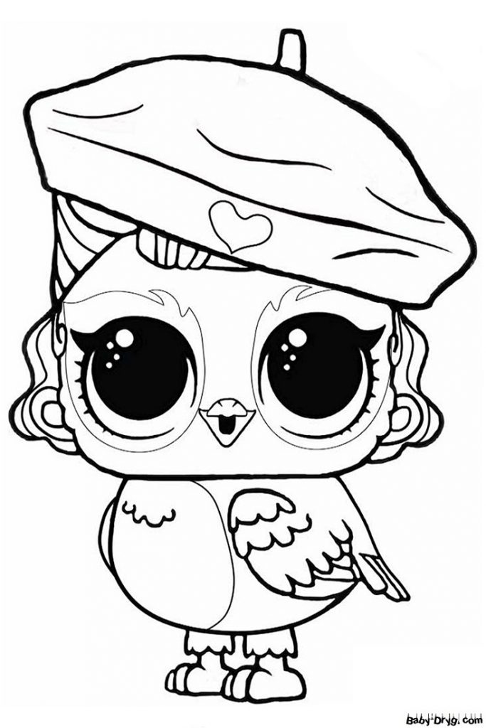 Coloring page Owl Winged Angel | Coloring LOL dolls printout