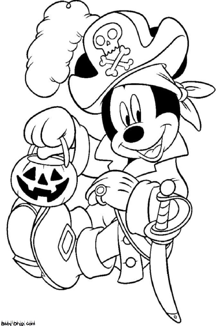 Coloring page Pirates are also entitled to sweets | Coloring Halloween