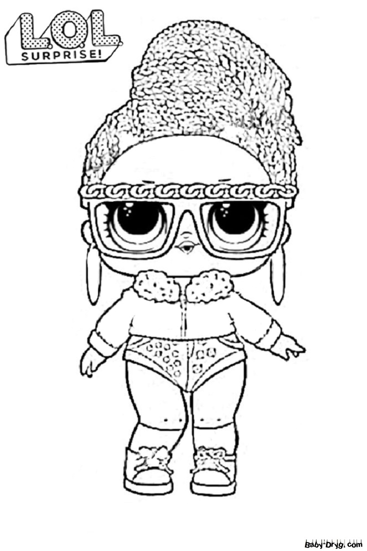 Coloring page Popular and fashionable doll | Coloring LOL dolls