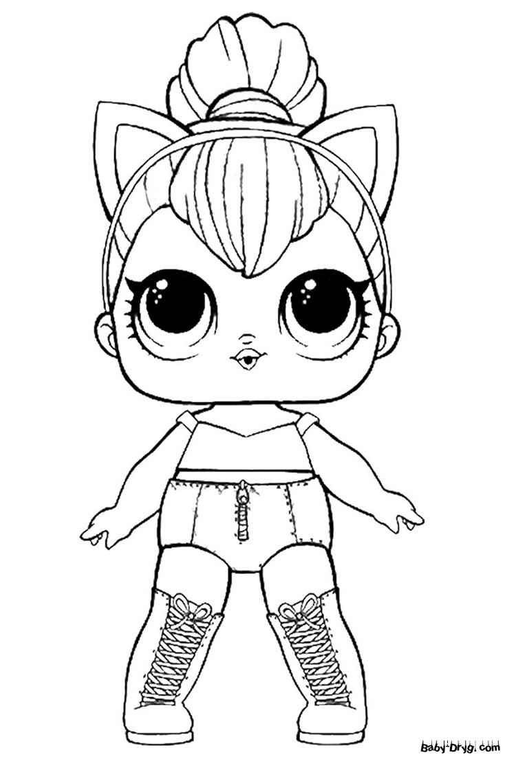 Coloring page Pussycat Queen | Coloring LOL dolls printout