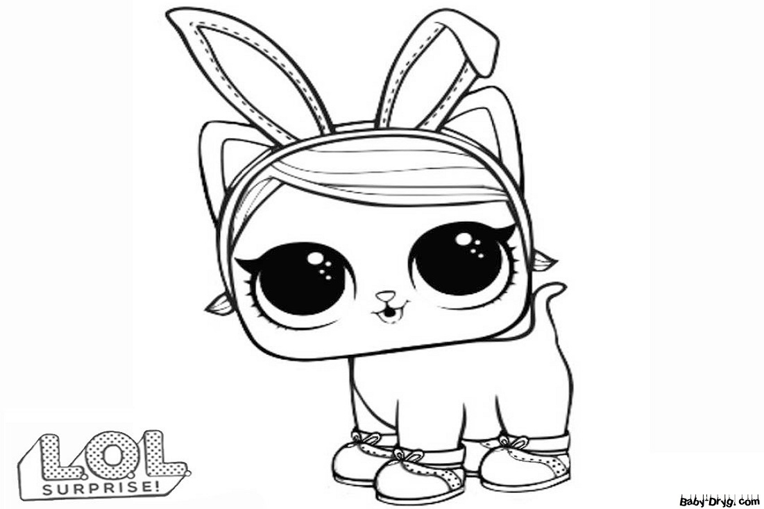 Coloring page Pussycat with hare ears | Coloring LOL dolls