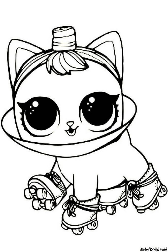 Coloring page Roller Kitten | Coloring LOL dolls printout