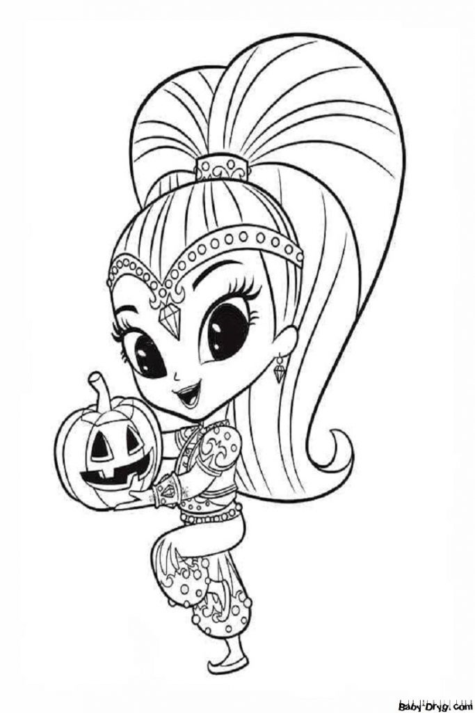 Coloring page Shine with a pumpkin | Coloring Halloween