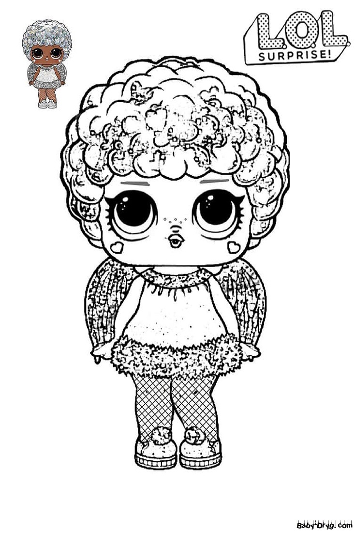 Coloring page Shiny Angel | Coloring LOL dolls printout
