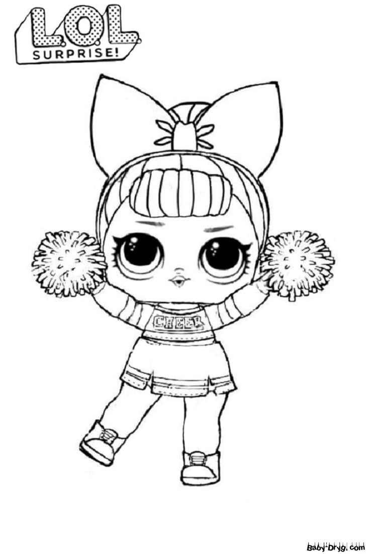 Coloring page Sister Cheer | Coloring LOL dolls printout
